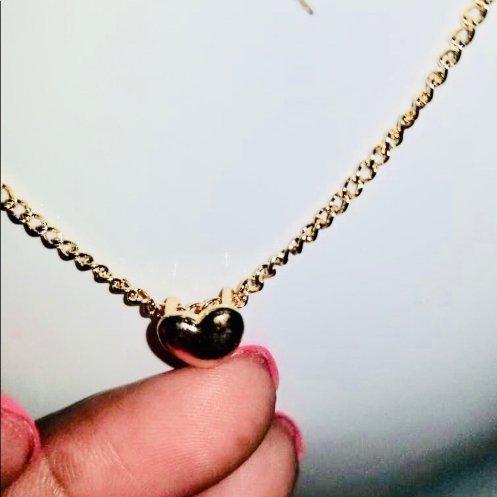 Gold Heart ❤️ Charm Pendant Necklace, Valentines, Heart
